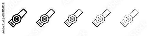 Kazoo icons in black stroke designs on white background