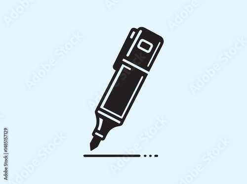 Black Office Highlighter Pen Silhouette