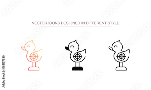 Duck Shooting icon design with white background stock illustration
