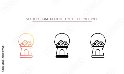 Candy Machine icon design with white background stock illustration