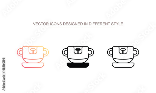 Tea Cup Ride icon design with white background stock illustration