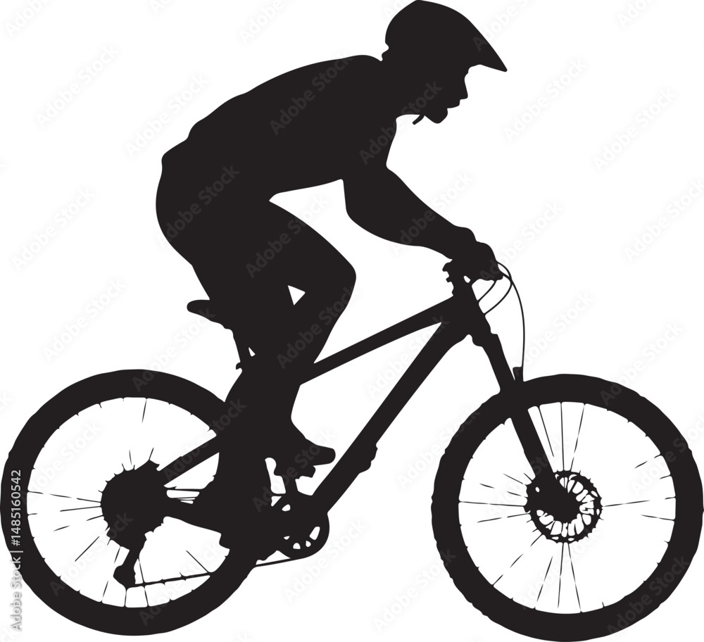 Fototapeta premium “Mountain Bike SVG Bundle | Off-Road Cycling Silhouettes & Adventure Clipart for Outdoor Sports”“MTB Vector Pack | Mountain Biking, Trail Riding & Extreme Cycling Silhouettes for Logos & Apparel”