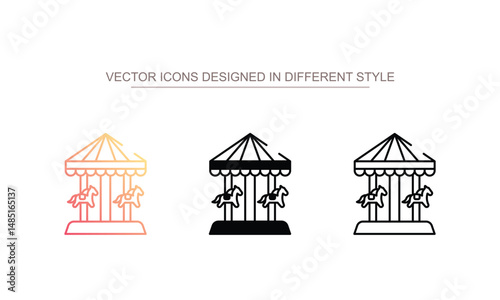 Carousal icon design with white background stock illustration
