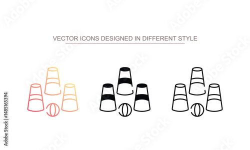 Cups Game icon design with white background stock illustration