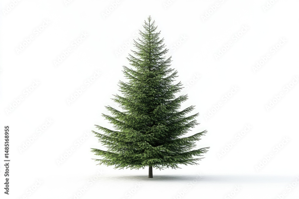 Fototapeta premium Full Christmas tree, vibrant green needles