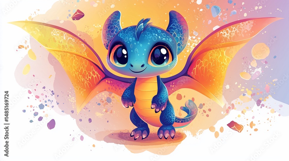 Fototapeta premium Cute Dragon Illustration (3)