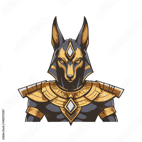 logo mascot of Egyptian god Anubis vector