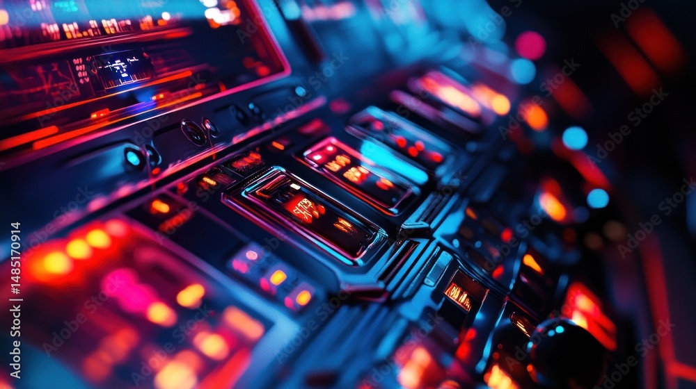 Obraz premium Futuristic cockpit controls