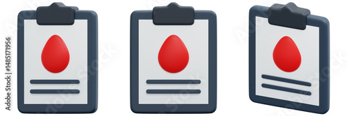 Set of 3D Rendered Clipboards with Red Blood Drop Icon 3d Render Icon Illustration Free Download Set of 3D Rendered Clipboards with Red Blood Drop Icon 3d Render Icon Illustration - GFXLoad