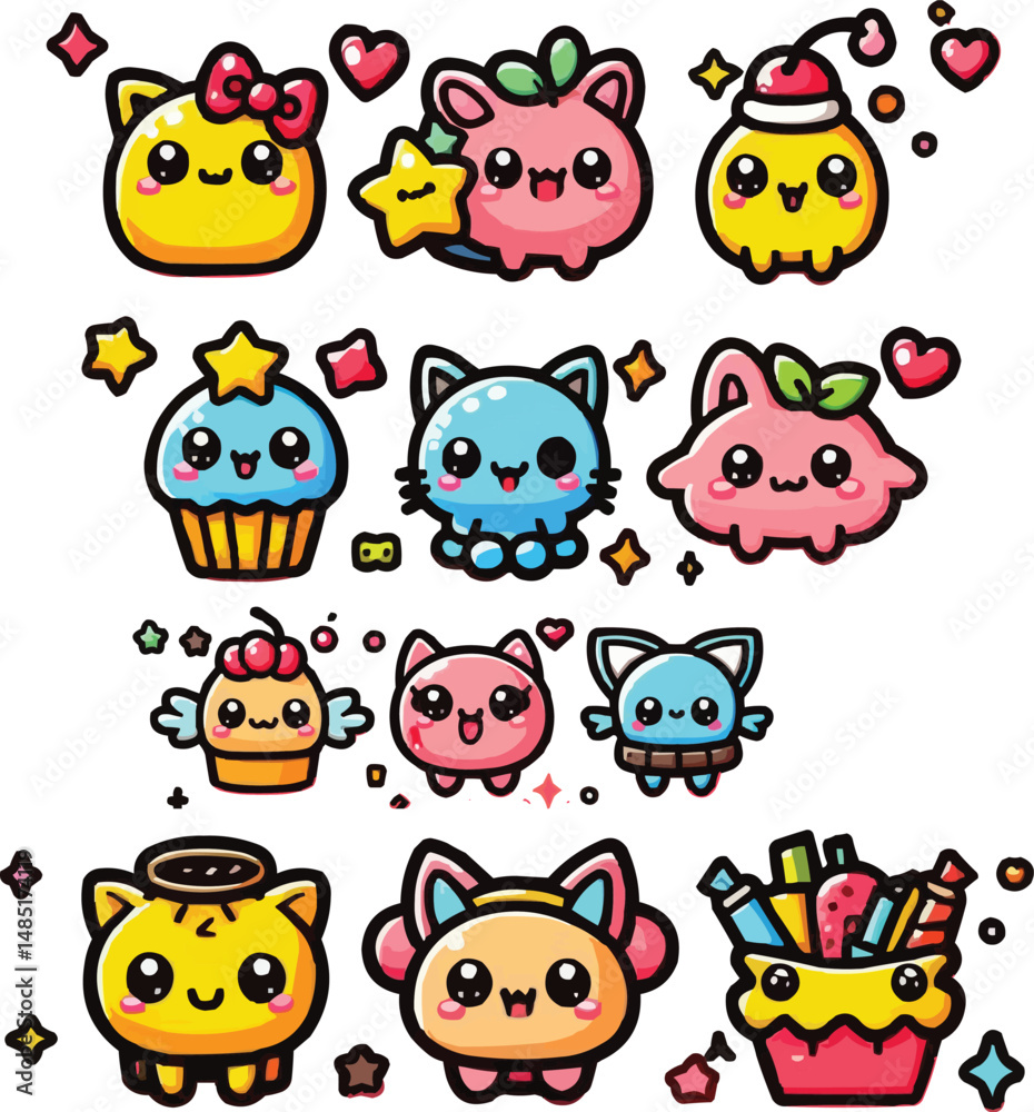Fototapeta premium Kawaii Cartoon