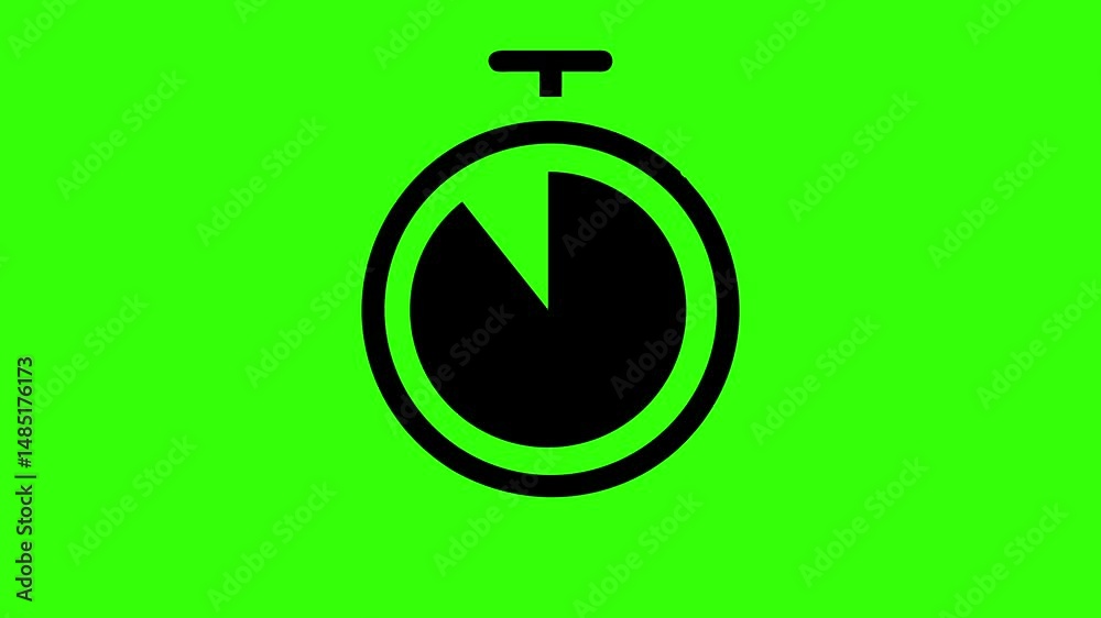 Timer animation  on green background