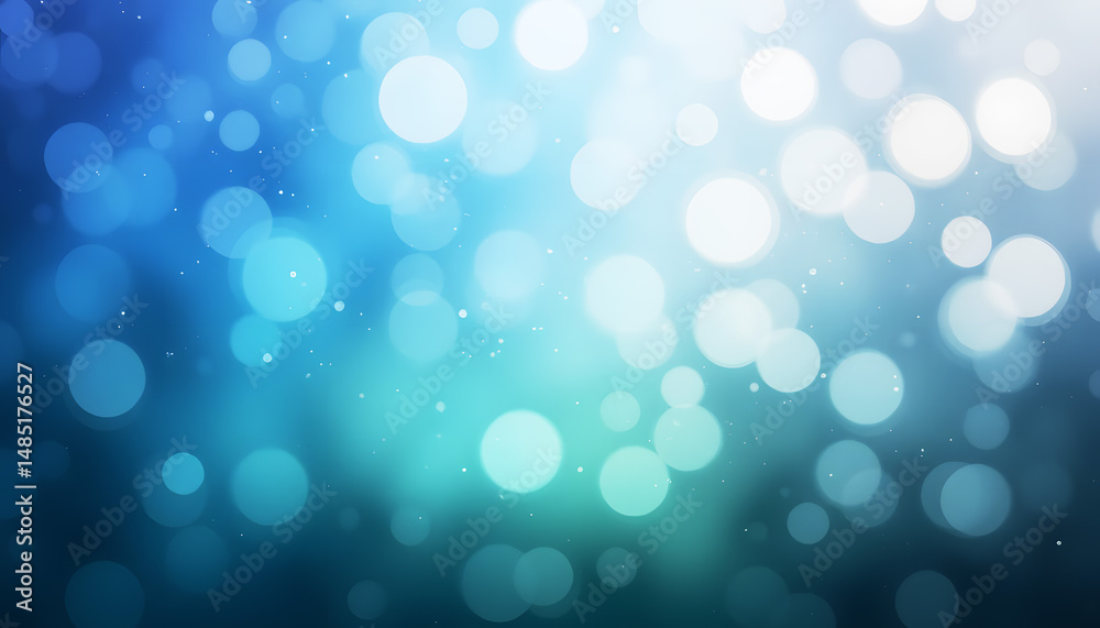 Fototapeta premium A high-quality textured background featuring a celestial-like array of glowing, circular blue and white light orbs on a cool-toned gradient, offering a versatile and aesthetically pleasing backdrop fo
