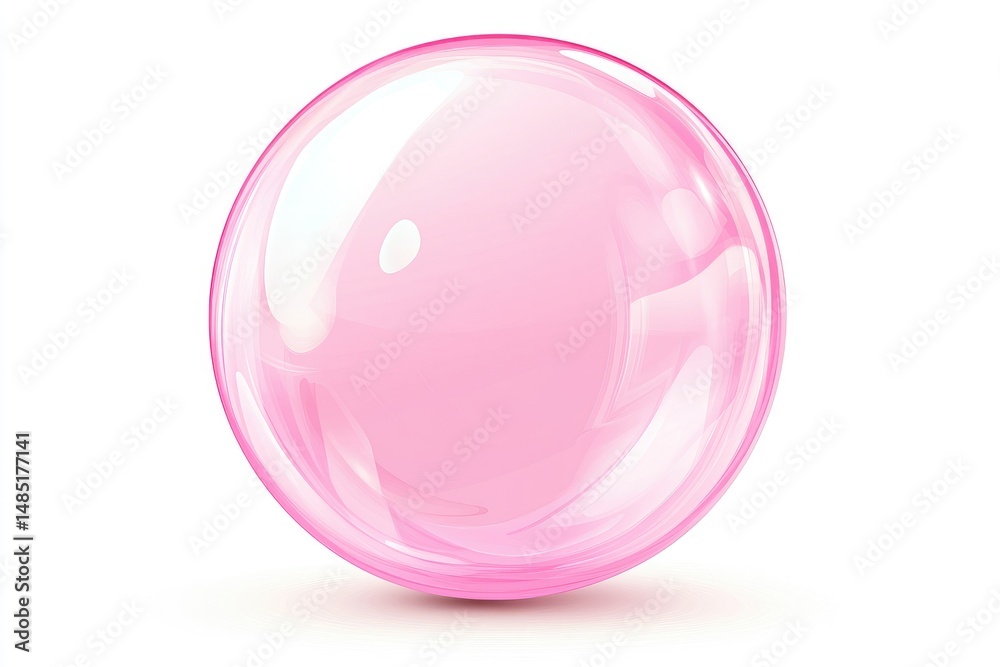 Fototapeta premium Pink, transparent sphere