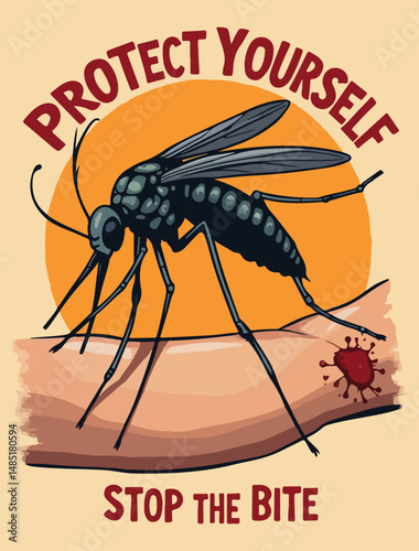 Creative Solid Color Vector Designs for World Mosquito Day: Mosquito Life Cycle, Protection Tips, and Awareness Campaigns to Prevent Mosquito-Borne Diseases.