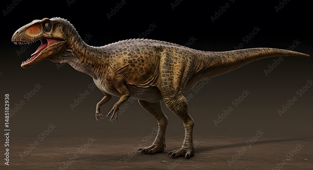Fototapeta premium Compsognathus dinosaur on isolated white background
