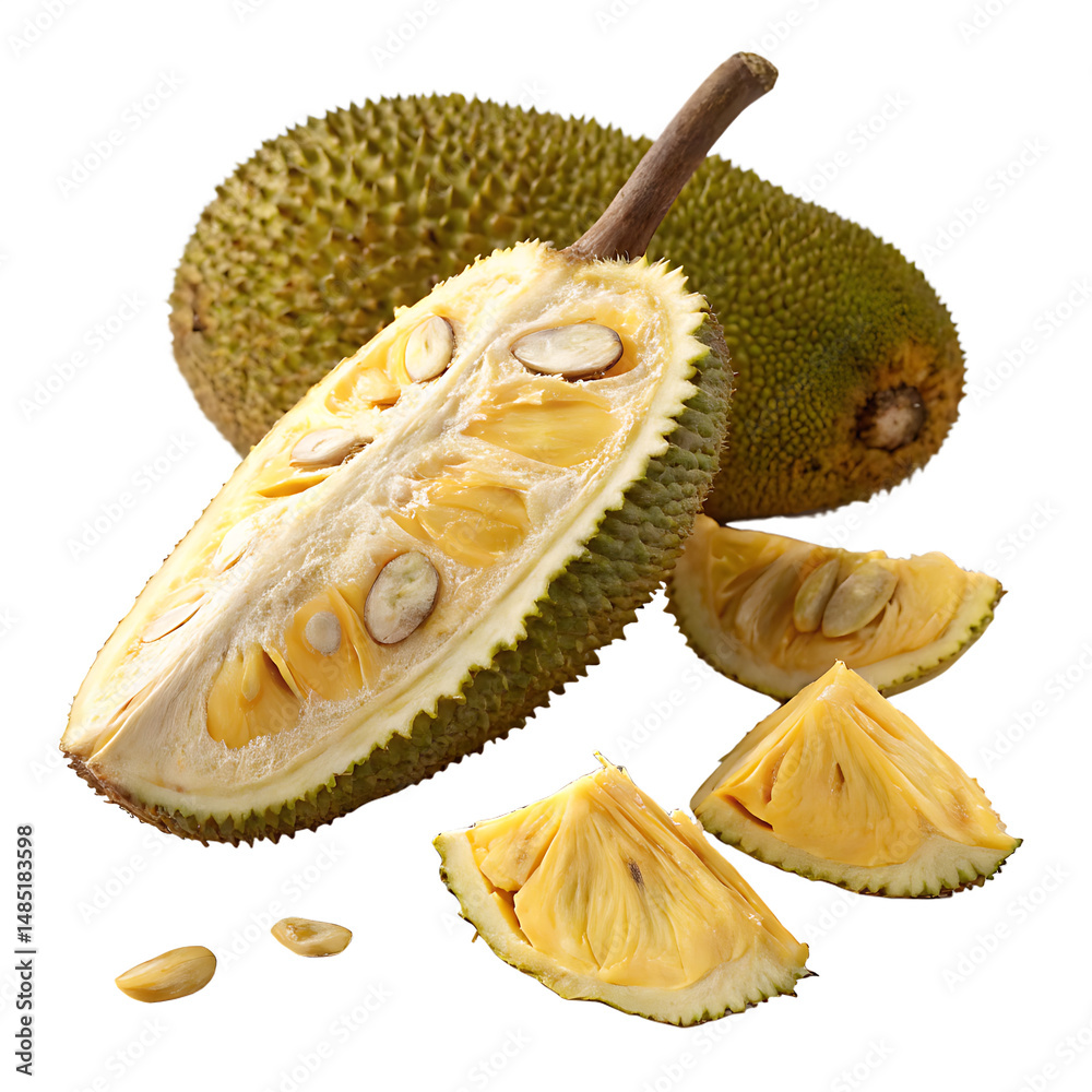 Obraz premium Jackfruit flake isolated on a transparent background