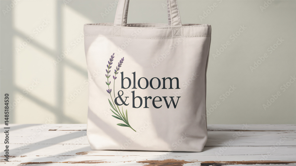 White tote bag mockup perfect for branding design and packaging presentation