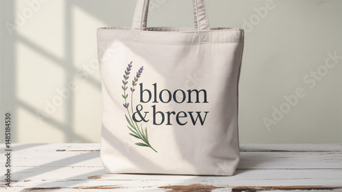 Obraz na płótnie White tote bag mockup perfect for branding design and packaging presentation w salonie