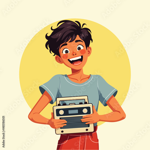 National Radio Day flat vector collection with radios, sound waves, radio towers, microphones, and people listening – all in bold solid color design.
