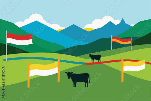cows on the meadow