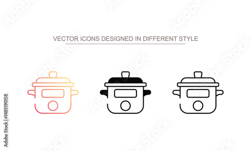 Cooking Pot icon design with white background stock illustration