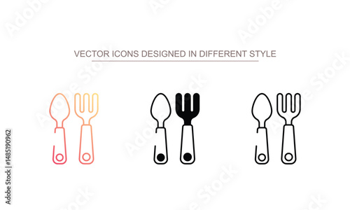 Utensils icon design with white background stock illustration