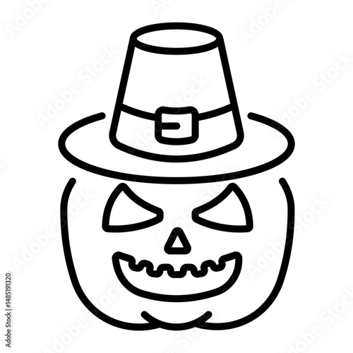 A line style icon of thanksgiving pumpkin