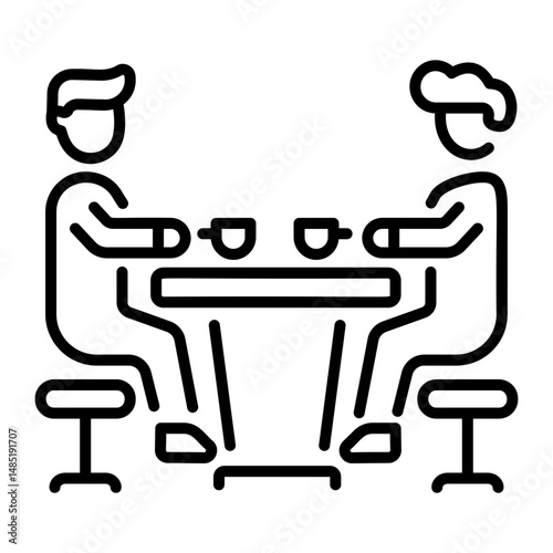 An outline style icon of thanksgiving dinner