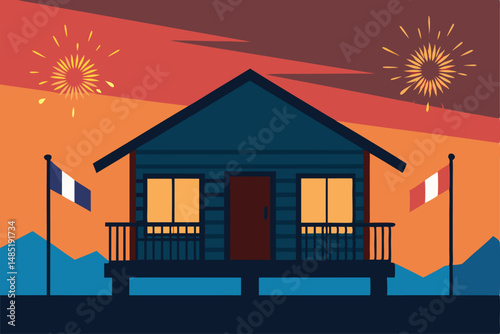 sunset on the roof