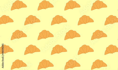 Croissant seamless pattern. Bread pattern background.  For background, fabric, wallpaper, print, wrapping paper and other purpose
