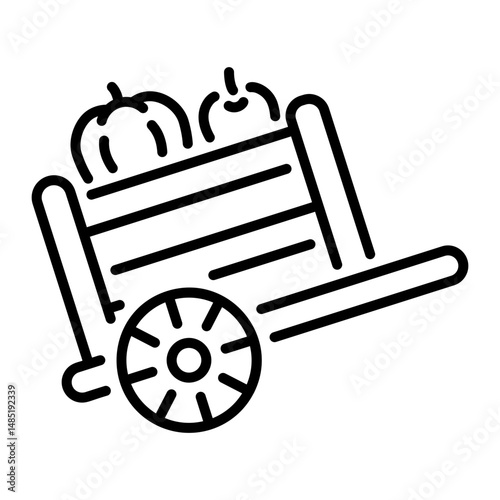 A line style icon of fruit cart