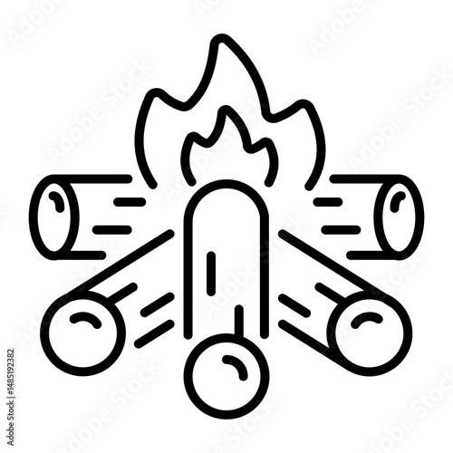 An outline style icon of firewood