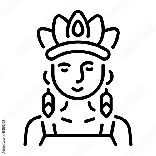 A linear style icon of indigenous