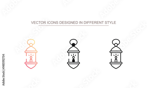 Lantern icon design with white background stock illustration
