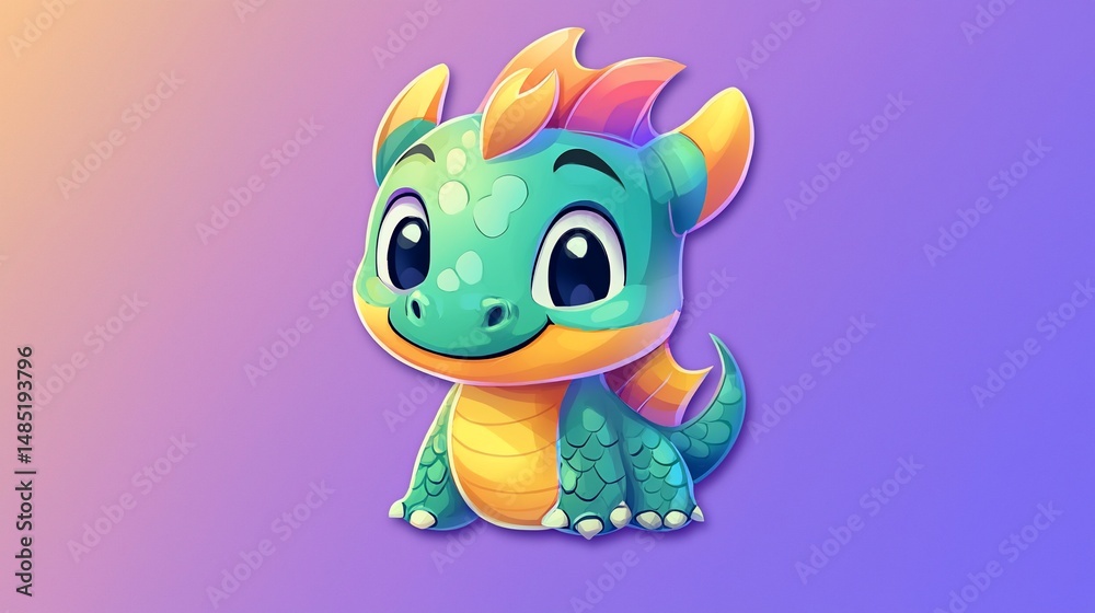 Fototapeta premium Cute Dragon Illustration