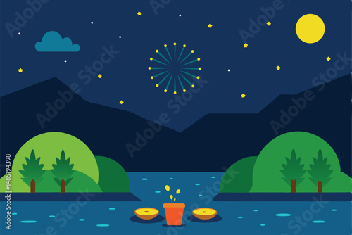 christmas night landscape