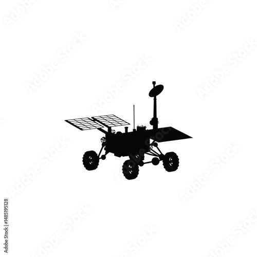 A robotic rover silhouette on white background