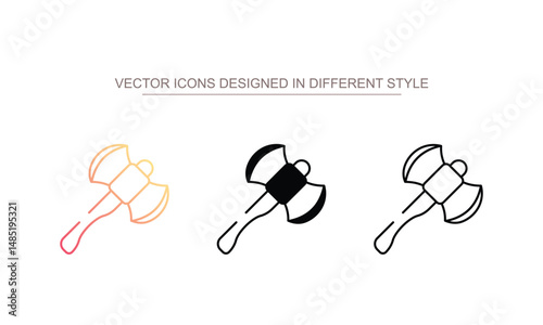 Hatchet icon design with white background stock illustration