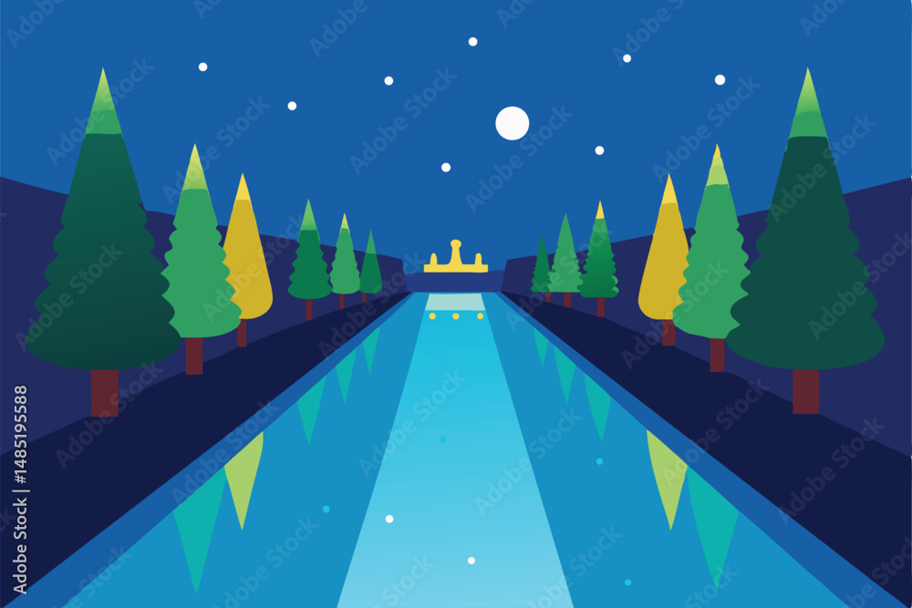 Fototapeta premium winter night landscape