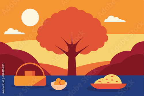 tree in the sunset