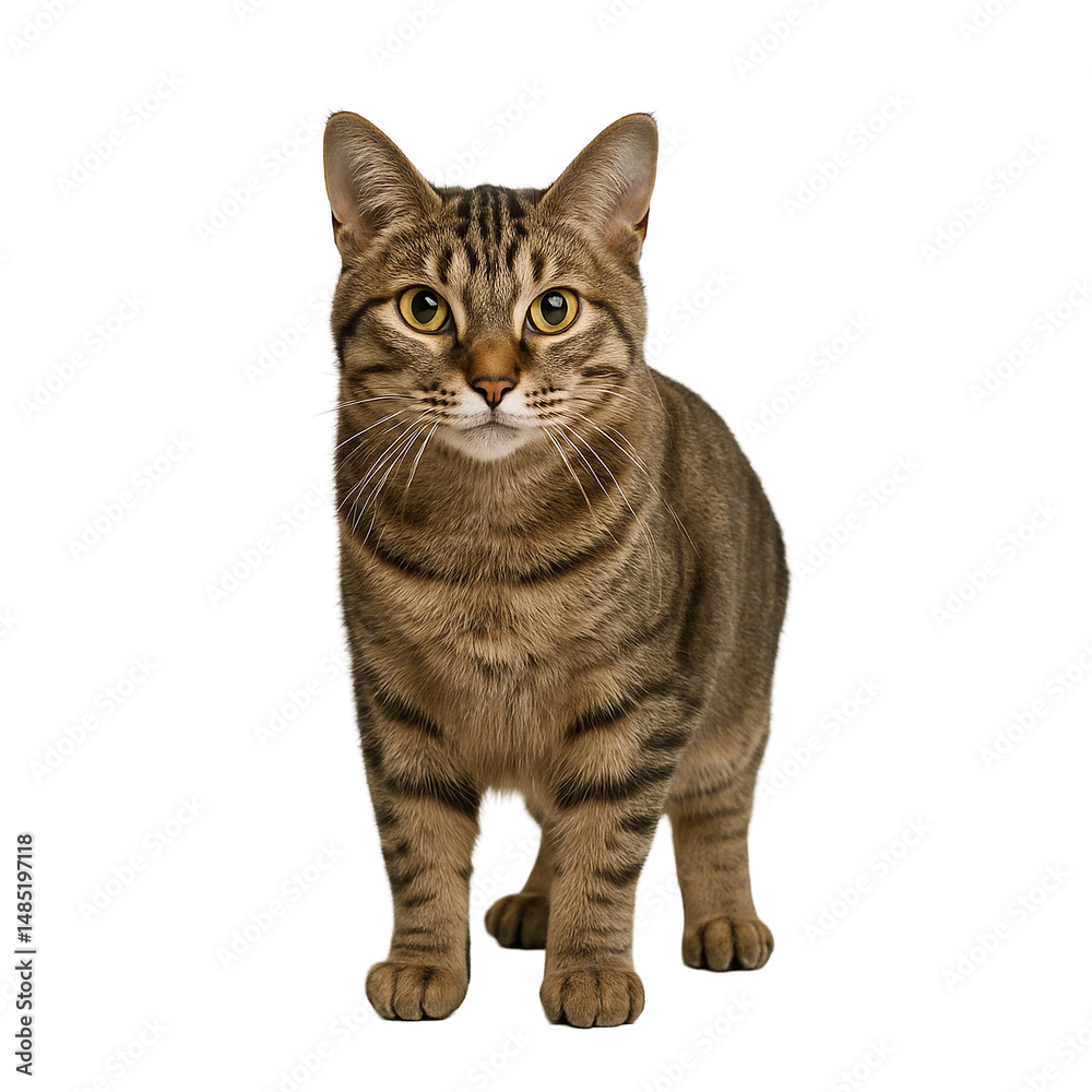 Fototapeta premium Front view of a tabby cat