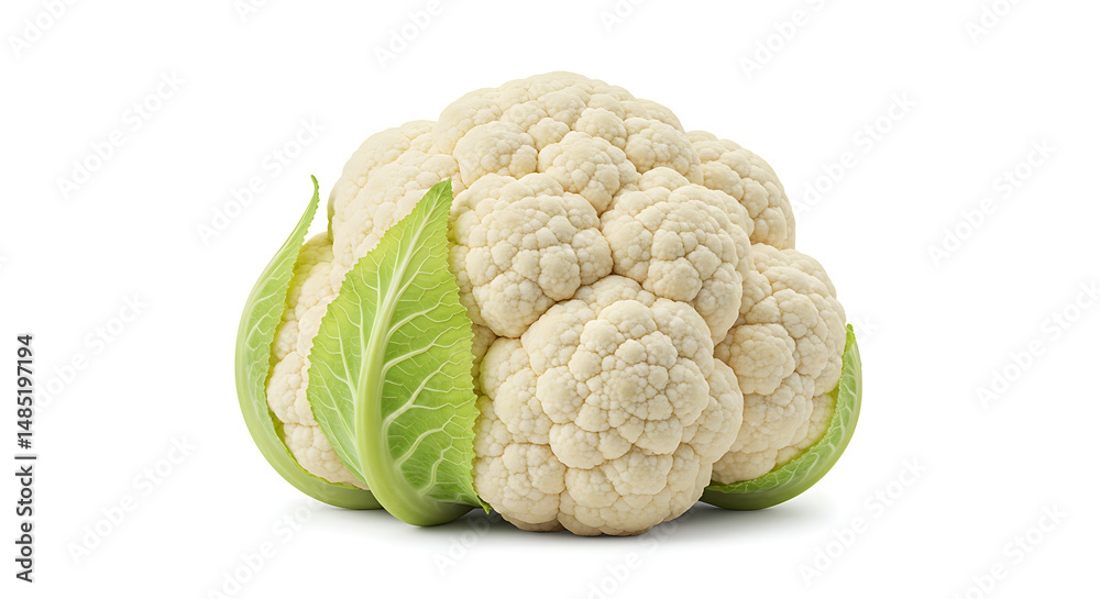 Obraz premium A pristine head of cauliflower crisp
