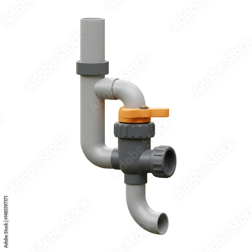 Plumbing system component isolated on transparent background