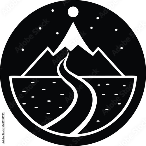 journey path icon vector illustration