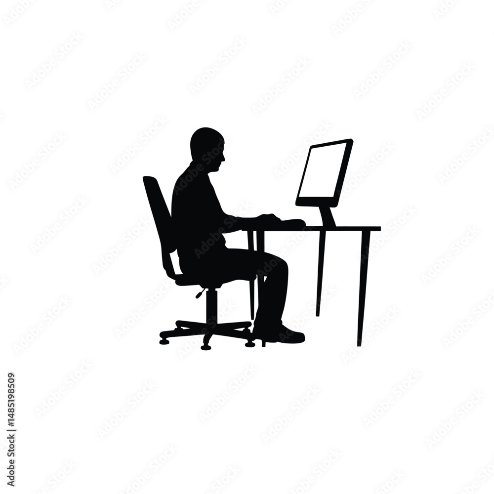 a software developer silhouette on white background a software developer silhouette on white background