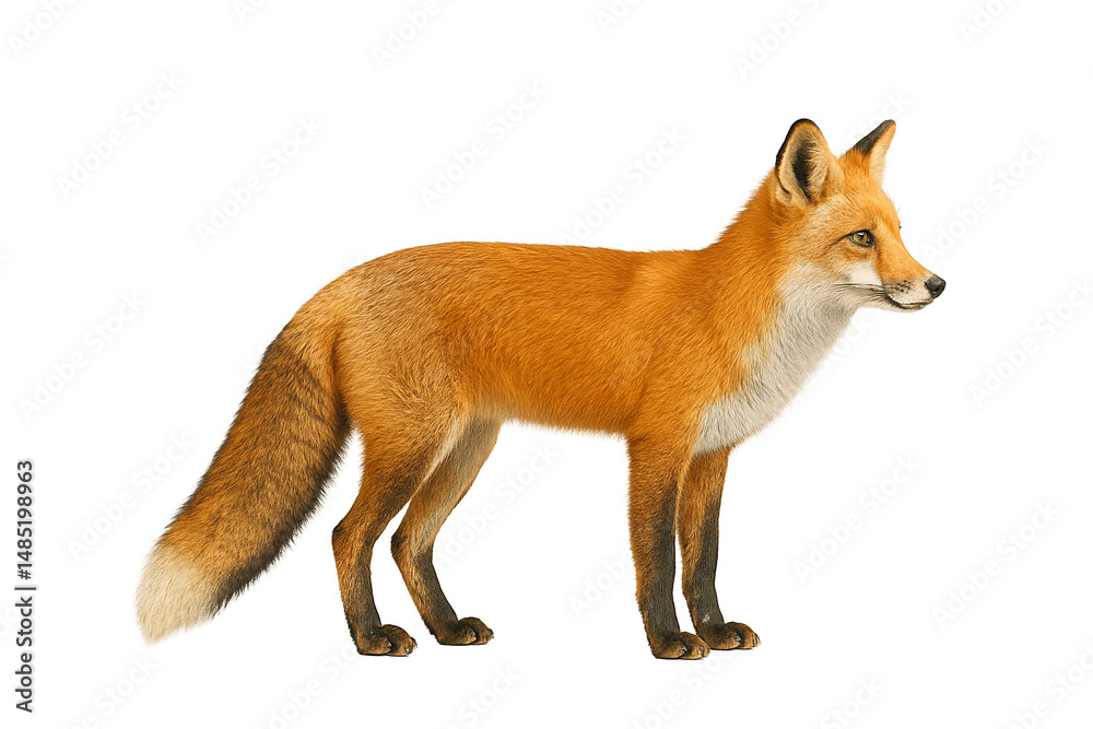 Fototapeta premium Side view of a red fox