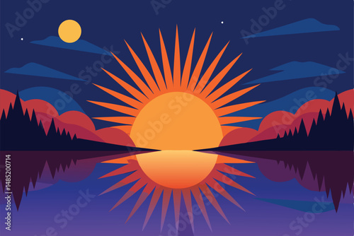 sunset over the mountains