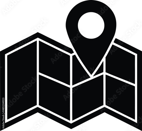Paper Map Icon Vector Illustration