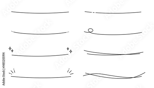 ゆるく手描きで描かれた線のバリエーションイラスト