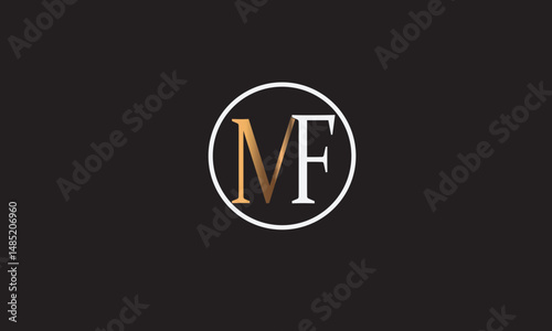 MF, FM, F , M , Abstract Letters Logo Monogram	